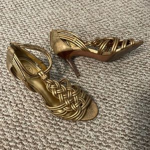 3 inch Tory Burch gold heels